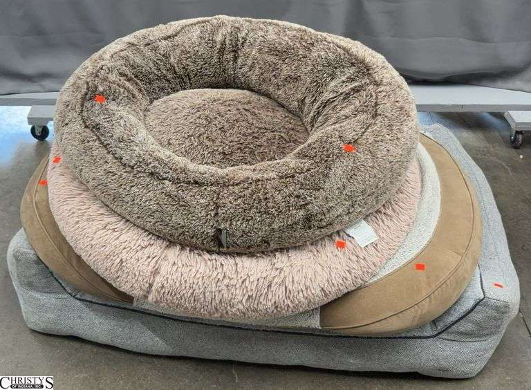 4 Large Breed Dog Beds - 48" x 36" of largest, some wear image