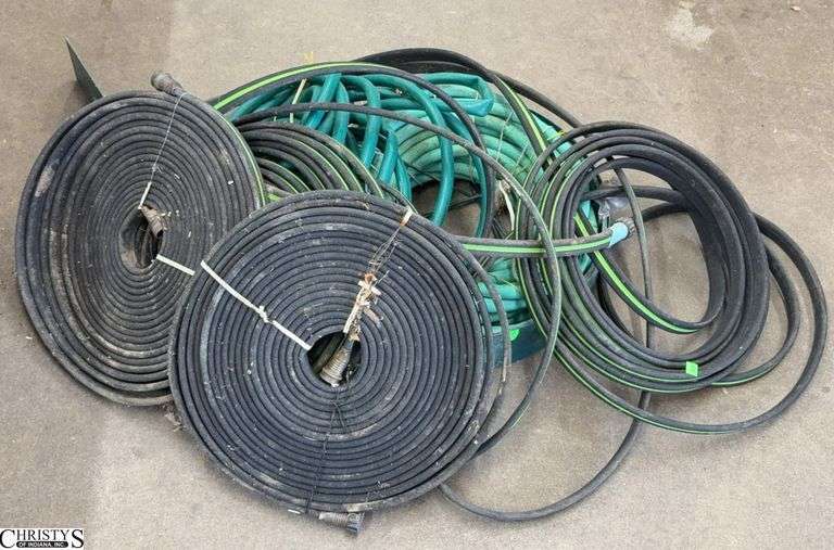 6 Garden Hoses - Some wear from use/storage image
