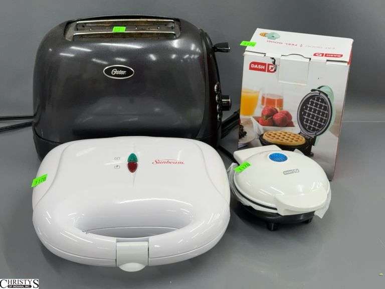 3 Waffle Makers and Toaster - Sunbeam, Oster, and Others image