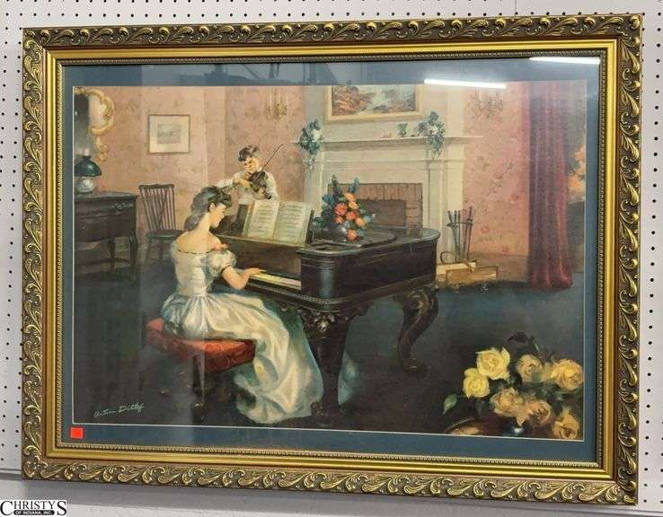 "Duet" Framed Print After Antoni Ditlef - 40" x 30" of frame image