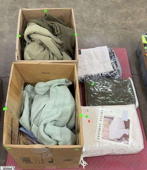 Assorted Blankets, Sheets, Pillowcases, Throws - SKID NOT INCLUDED image