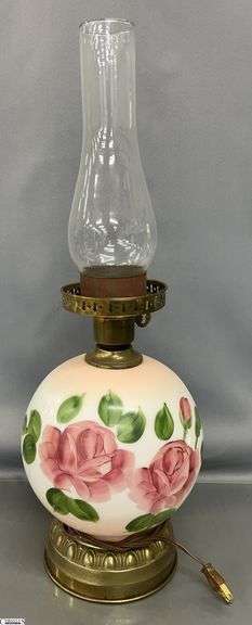 Handpainted Parlor Lamp Base - 22" T as sits image