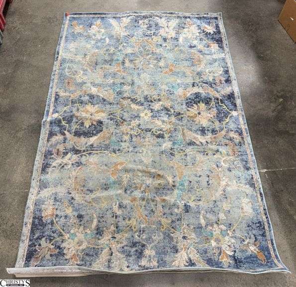Blue Tone Decorator Area Rug  - 60" x 96" - some wear image