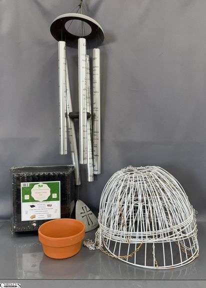 Home Grow Kit, Wind Chime, Metal Hanging Basket Frames - 30" approx of windchime image
