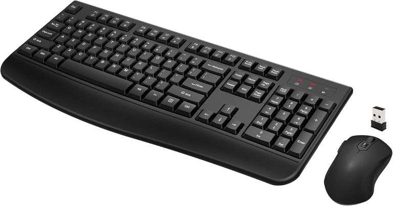 Wireless Keyboard & Mouse Combo, Full-Sized 2.4GHz