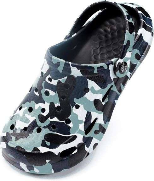 Camo Garden Clogs, Non-Slip, Quick-Dry Size 30