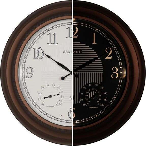 CLXEAST Atomic Wall Clock w/Thermo & Hygro, Bronze image
