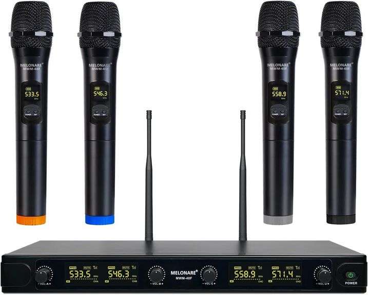 UHF Wireless Mic System, Quad-Channel, 260 ft image