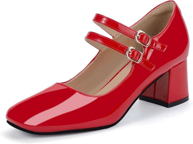 Women's Mary Jane Chunky Heels, Strappy Size 7.5