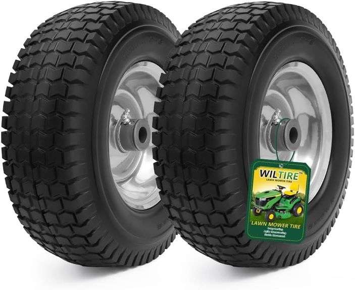 13x5.00-6 Flat Free Tire and Wheel, Gray. image