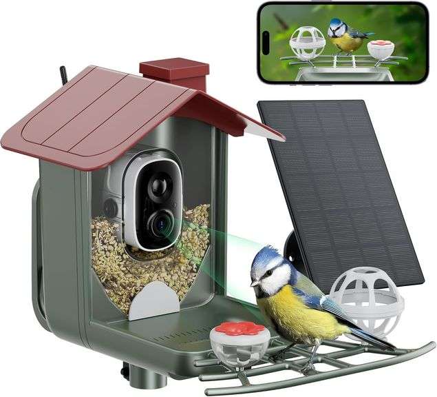 Bird Feeder Camera Solar: 2K Video, AI Recognition image
