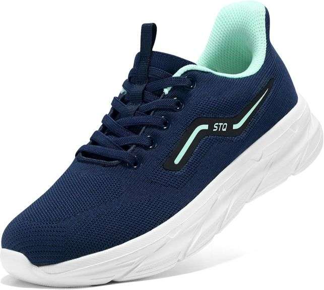 STQ Women s Ortho Sneakers, Navy Teal, 7 US