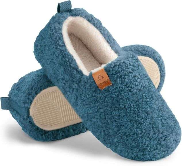 ATHMILE Women's Fuzzy Slippers, Size 11-12