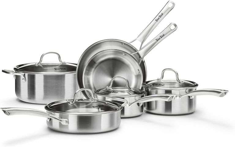 Stainless Steel Cookware Set, Tir-Ply 10 Pcs