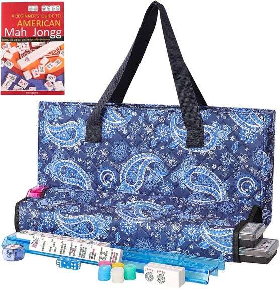 American Mahjong Set, 166 Tiles, Blue Bag