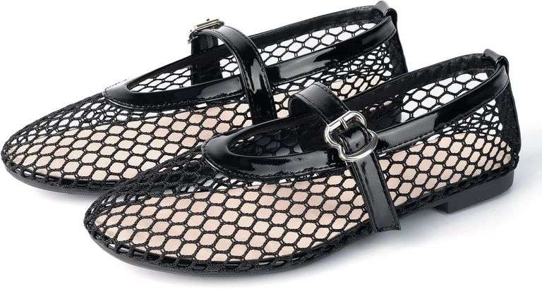 Samilor Women's Mesh Ballet Flats with Strap Size 9