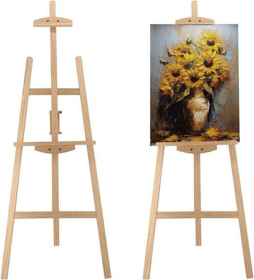 Adjustable Pine Easel, Holds Up to 43' Canvas image