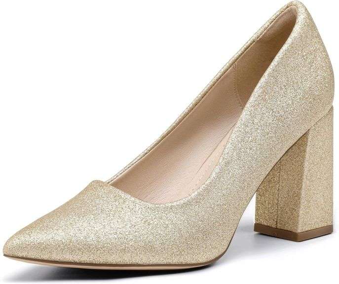 IDIFU IN3 Women's Chunky Block Heels - Pointed Toe Size 9