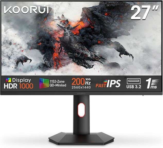 KOORUI Monitor, 27  1ms 200Hz Gaming Monitor