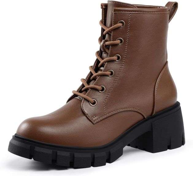 IDIFU Women's Ankle Boots Low Block Heel Size 8.5