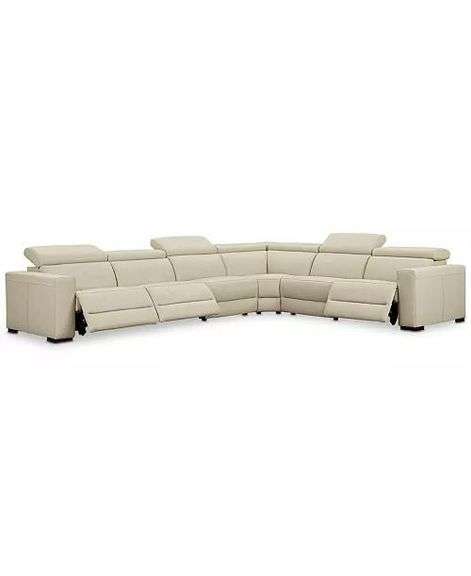Nevio 6-pc Leather Sectional Sofa with Power Articulating Headrests/recline, Created for Macy's - Online Retail: $8674.00