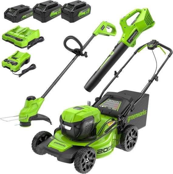 Greenworks 48V Electric Lawn Mower Combo Kit, 20" image