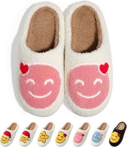 Smiley Face Slippers Size 8.5-9