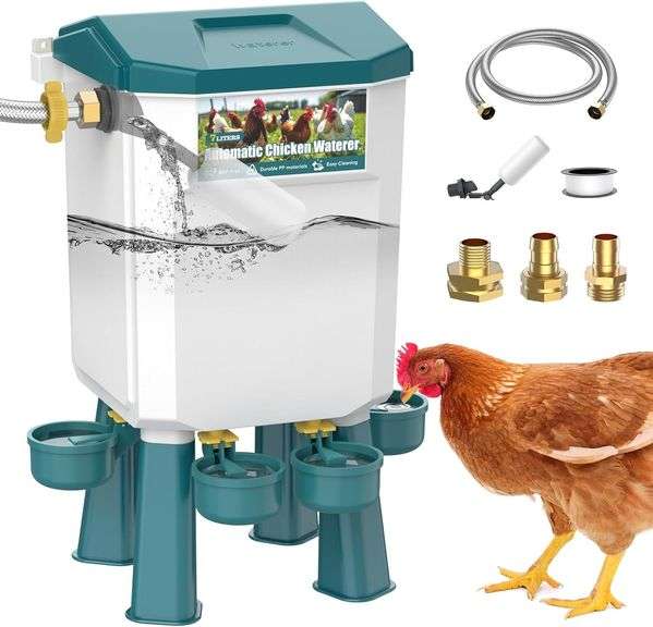 Float-Controlled Automatic Chicken Waterer, 2 Gal image