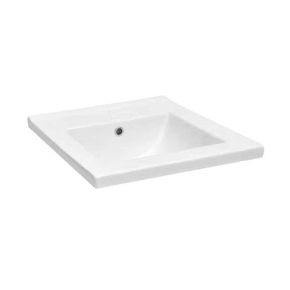 18 in. 0-Hole Ceramic Vanity Sink Top, White image