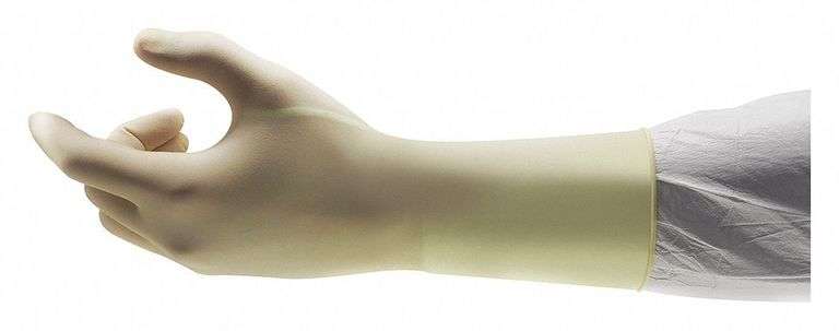 BIOCLEAN Disposable Gloves: 12 in, 7 mil, Latex image