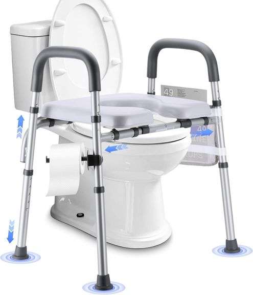 Raised Toilet Seat with Handles, Adjustable Height image