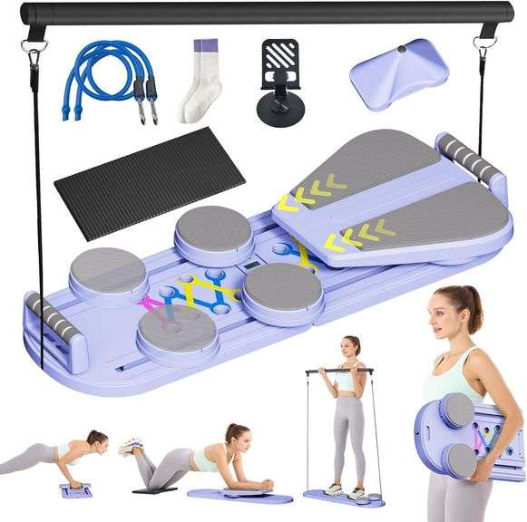 Pilates Reformer Set - Foldable Reformer Purple image