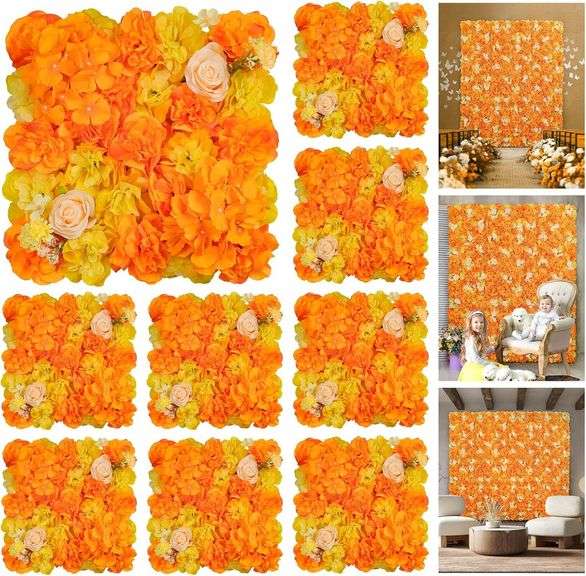 Flower Wall Backdrop 9pc 16.5x16.5 in Faux Floral image