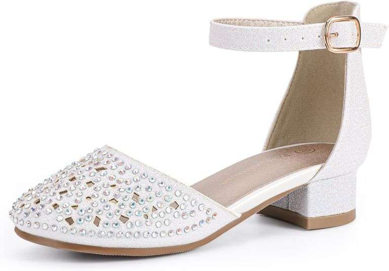 PANDANINJIA Girls Heels, Flower Girl Size 2 image