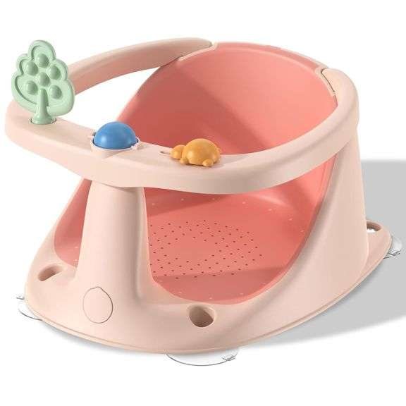 Baby Bath Seat for Babies 6+ Months, Non-Slip Pink image