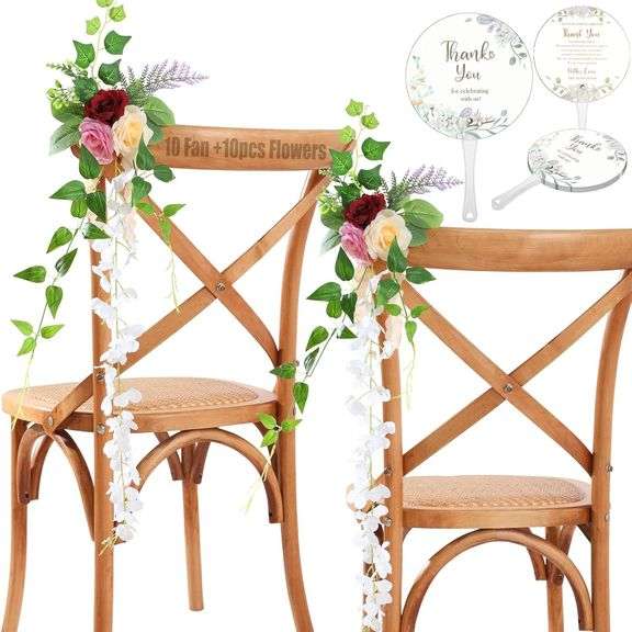 Chair Back Flowers for Wedding Decor (Red&Pink) image