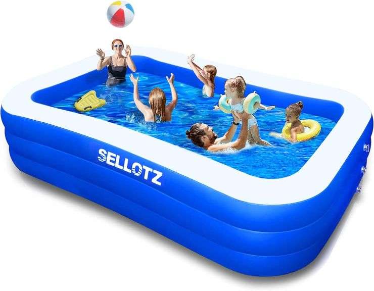Inflatable Pool, 120"x72"x22", Kids & Adults image