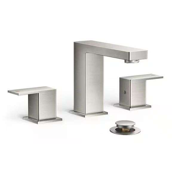 Brushed Nickel 8" Widespread Double-Handle Faucet image
