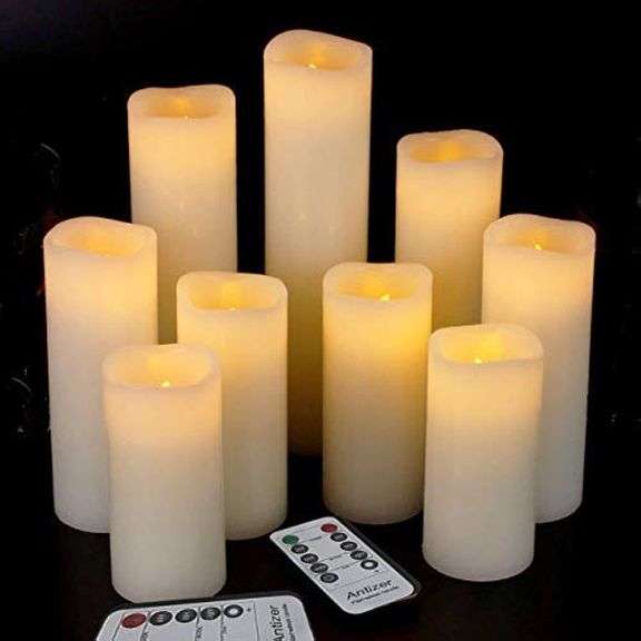 Flameless Candles Pack of 9 (H 4"-9" x D 2.2") image