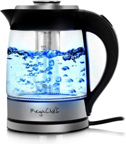 MegaChef 1.8L Glass & Stainless Kettle image