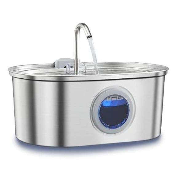PawsPik Stainless Steel Pet Water Fountain (13.5) image