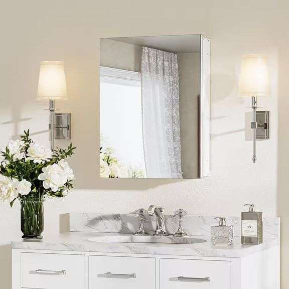 14x18 Frameless Aluminum Cabinet Mirror image