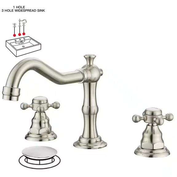 8 in. Widespread 2-Handle Faucet, Brushed Ni image