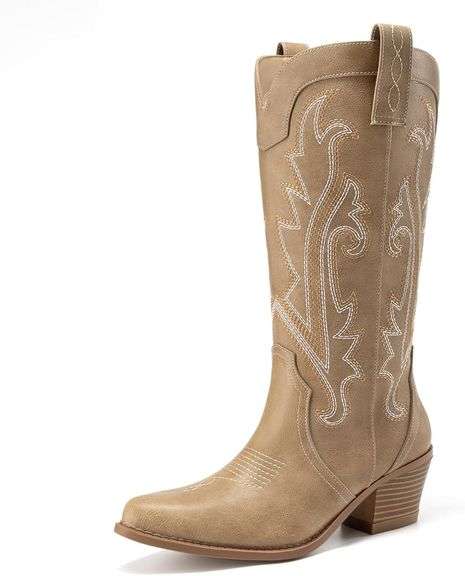 Athlefit Women s Cowboy Boots   Vintage Embroidery Size 6 image