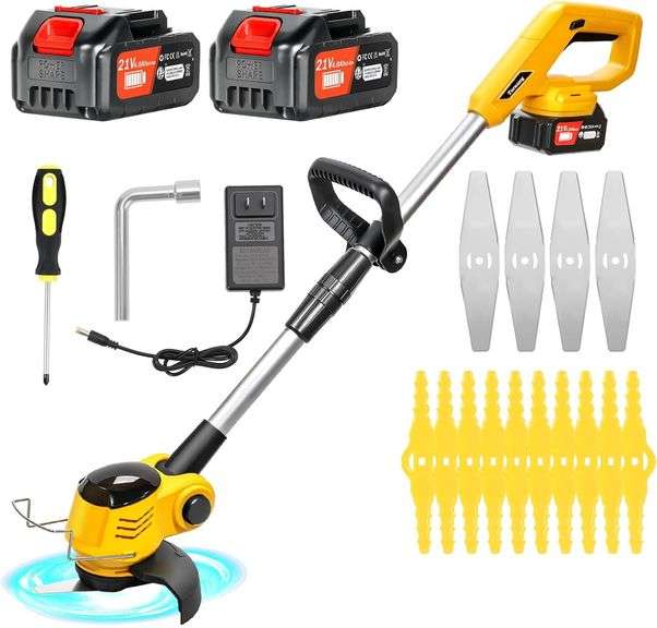 Cordless Weed Wacker Electric Grass Trimmer 21v image