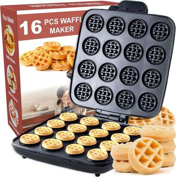 16 Pcs Mini Waffle Maker Nonstick Waffles Iron image