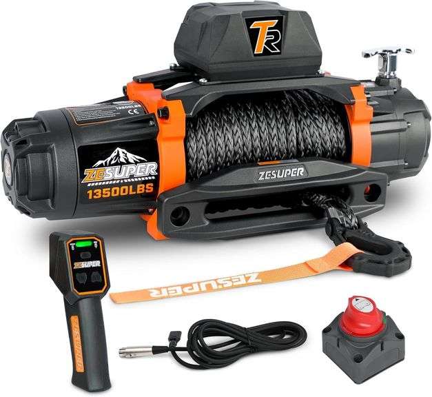 ZESUPER 13500 lb Electric Winch 100ft Rope Kit image