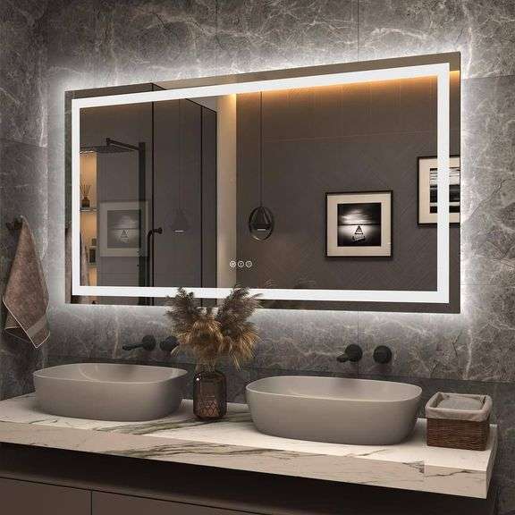 55 in. W x 30 in. H Frameless Vanity Mirror image