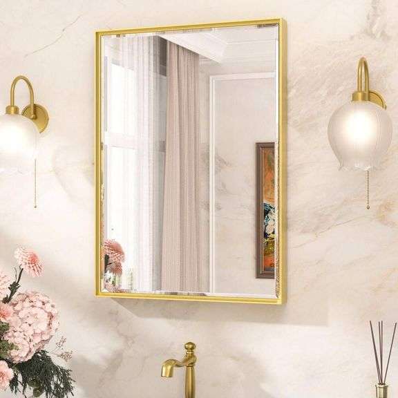 22x30 in Beveled Vanity Mirror - Brushed Gold image