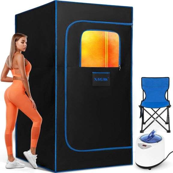 Portable Sauna Box with Steamer, Remote, 9 Levels image